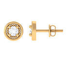 Rosec Jewels-Round Cut Certified Diamond Gold Solitaire Stud Earrings