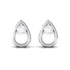 Rosec Jewels-1/4 CT Simple Diamond Teardrop Stud Earrings in Gold