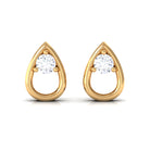 Rosec Jewels-1/4 CT Simple Diamond Teardrop Stud Earrings in Gold