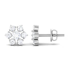 Rosec Jewels-3/4 CT Diamond Cluster Flower Stud Earrings in Gold