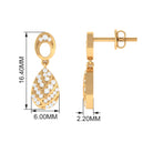 Rosec Jewels-Classic Diamond Gold Bridal Teardrop Earrings