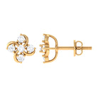 Rosec Jewels-1/2 CT Diamond Cluster Flower Stud Earrings