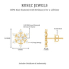 Rosec Jewels-Certified Diamond Snowflake Stud Earrings with Screw Back