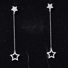 Certified Diamond Star Chain Earrings Lab - ( EF-VS ) - Rosec Jewels