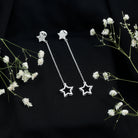 Rosec Jewels-Diamond Star Chain Dangle Earrings