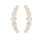 Natural Diamond Climber Earrings with Screw Back Diamond - ( HI-SI ) - Color and Clarity - Rosec Jewels