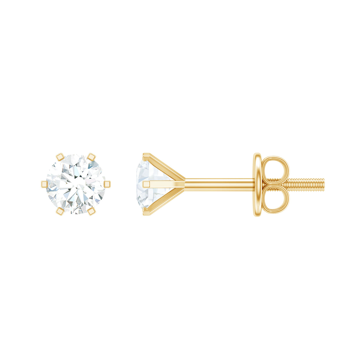 Real Diamond Solitaire Martini Stud Earrings – Rosec Jewels