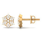 Rosec Jewels-1/4 CT Round Diamond Classic Flower Stud Earrings