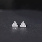 1/2 CT Round Cut Diamond Triangle Stud Earrings in Gold Diamond - ( HI-SI ) - Color and Clarity - Rosec Jewels