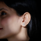 Genuine Diamond Triangle Stud Earrings Natural - ( HI-SI ) - Rosec Jewels