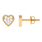 Diamond Simple Heart Stud Earrings Diamond - ( HI-SI ) - Color and Clarity - Rosec Jewels