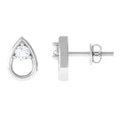 Rosec Jewels-1/4 CT Simple Diamond Teardrop Stud Earrings in Gold