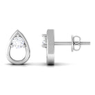 Rosec Jewels-1/4 CT Simple Diamond Teardrop Stud Earrings in Gold