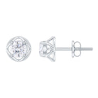 1 CT Round Cut Solitaire Moissanite Stud Earrings Moissanite - ( D-VS1 ) - Color and Clarity - Rosec Jewels