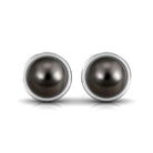 Elegant Tahitian Pearl Solitaire Stud Earrings in Bead Set Tahitian pearl - ( AAA ) - Quality - Rosec Jewels