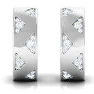 Certified Moissanite Hinged Hoop Earrings for Women D-VS1 - Rosec Jewels
