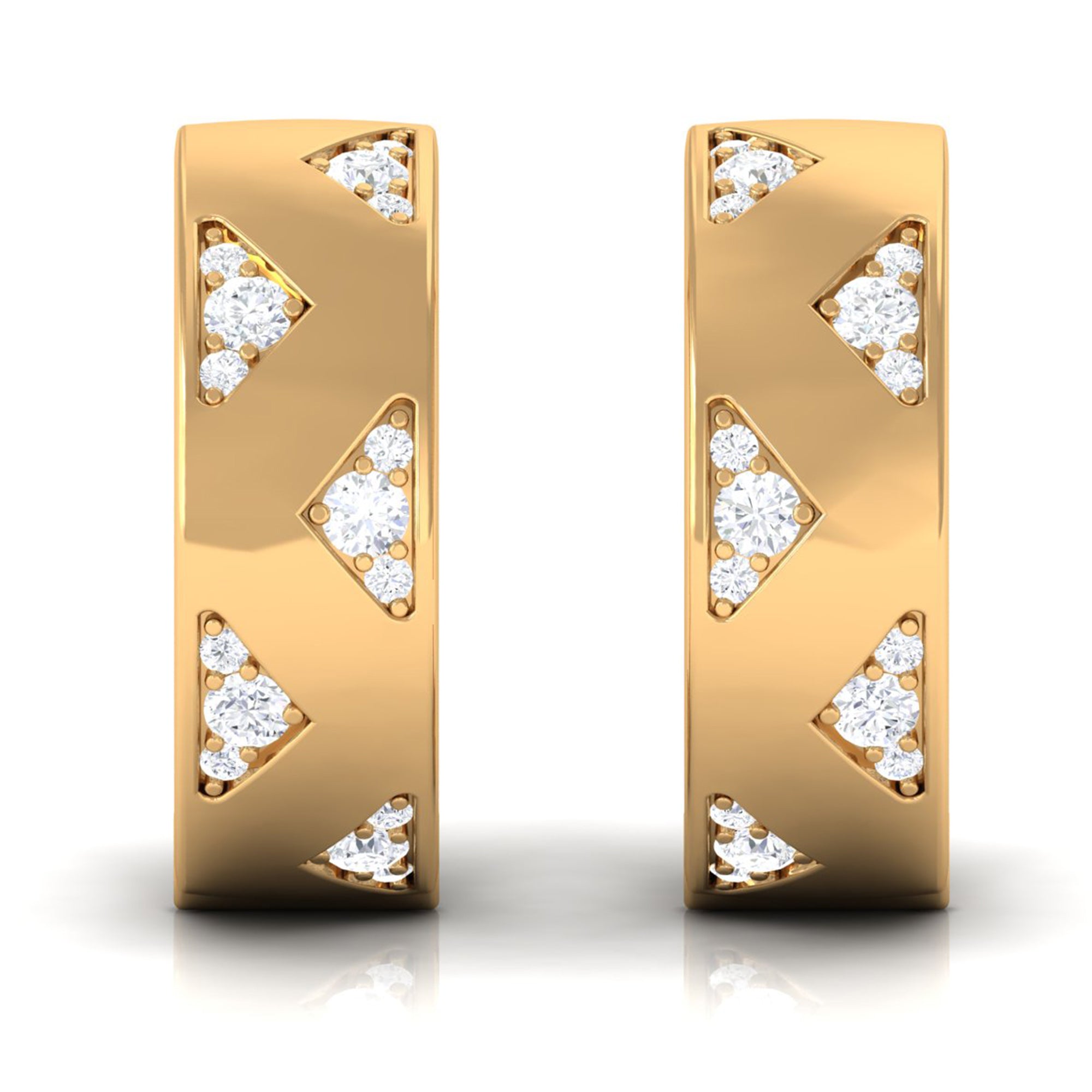 Certified Moissanite Hinged Hoop Earrings for Women D-VS1 - Rosec Jewels