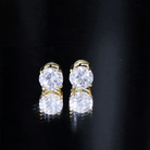 4.2 Carat Round Cut Moissanite Solitaire Stud Earrings D-VS1 - Rosec Jewels