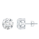4.2 Carat Round Cut Moissanite Solitaire Stud Earrings D-VS1 - Rosec Jewels