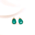 1.25 CT Pear Cut Solitaire Emerald Stud Earring in Gold Emerald - ( AAA ) - Quality - Rosec Jewels