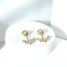 Certified Moissanite Jacket Earrings in Yellow Gold Plated Silver D-VS1 14K Yellow Gold Plated Silver - Rosec Jewels