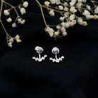Certified Moissanite Jacket Earrings in Yellow Gold Plated Silver D-VS1 14K Yellow Gold Plated Silver - Rosec Jewels