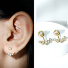 Certified Moissanite Jacket Earrings in Yellow Gold Plated Silver D-VS1 14K Yellow Gold Plated Silver - Rosec Jewels