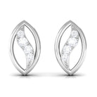 Certified Moissanite Petal Stud Earrings Moissanite - ( D-VS1 ) - Color and Clarity - Rosec Jewels