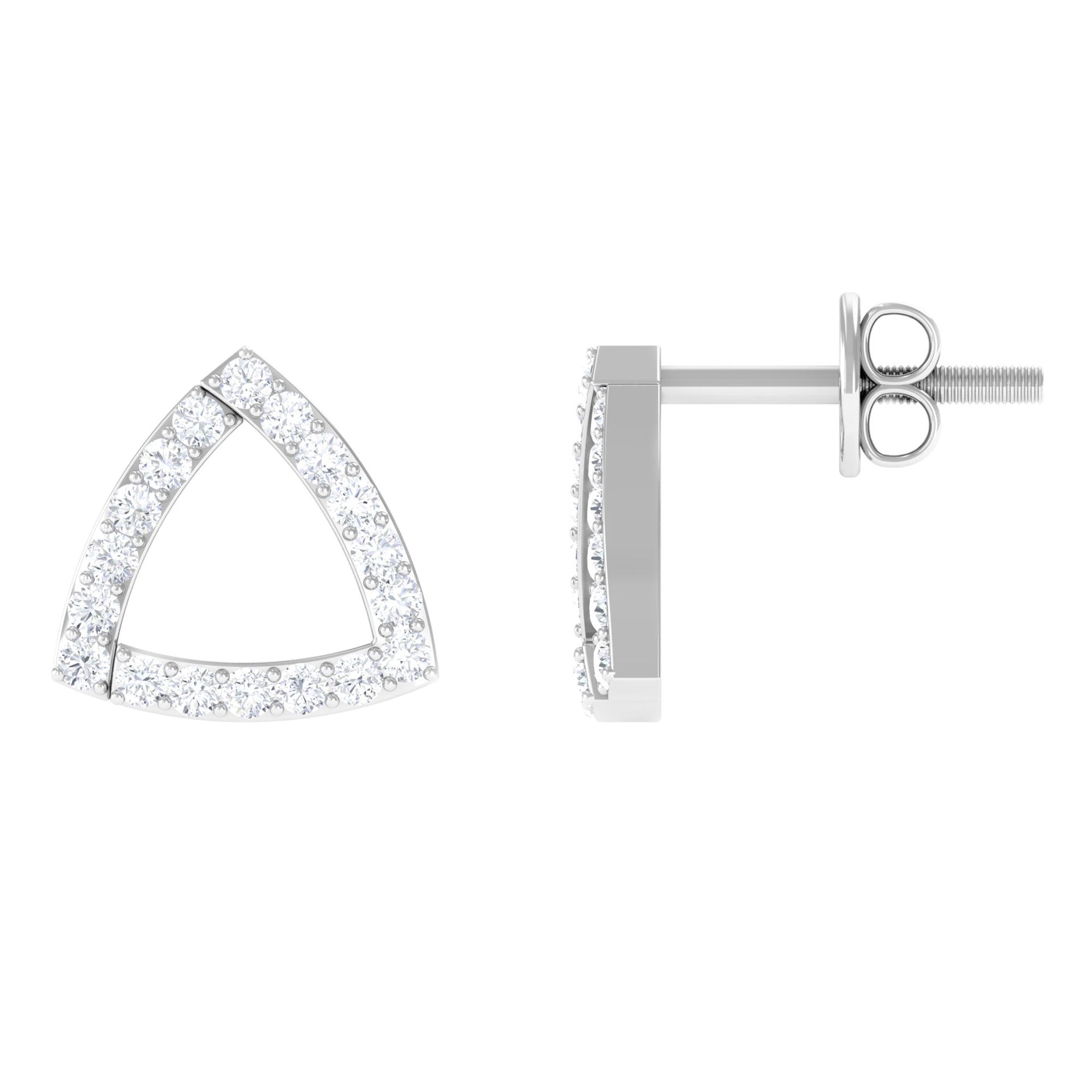 1/2 CT Moissanite Open Triangle Stud Earrings in Gold