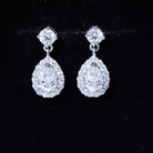2.50 CT Moissanite Teardrop Bridal Earrings in Silver D-VS1 92.5 Sterling Silver - Rosec Jewels