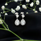 2.50 CT Moissanite Bridal Dangle Earrings in Prong Setting D-VS1 - Rosec Jewels