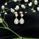2.50 CT Moissanite Bridal Dangle Earrings in Prong Setting D-VS1 - Rosec Jewels