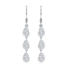 Certified Moissanite Dangling Wedding Earrings for Bride D-VS1 - Rosec Jewels