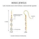 Certified Moissanite Dangling Wedding Earrings for Bride D-VS1 - Rosec Jewels