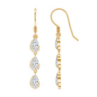Certified Moissanite Dangling Wedding Earrings for Bride D-VS1 - Rosec Jewels