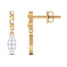Certified Moissanite Leaf Dangle Drop Earrings D-VS1 - Rosec Jewels