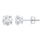 Certified 1 Carat Lab Grown Diamond Stud Earrings with Screw Back Lab - ( EF-VS ) 92.5 Sterling Silver - Rosec Jewels