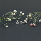 Certified 1 Carat Lab Grown Diamond Stud Earrings with Screw Back Lab - ( EF-VS ) 92.5 Sterling Silver - Rosec Jewels