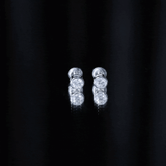 Solitaire Lab Grown Diamond Dainty Stud Earrings Lab - ( EF-VS ) - Rosec Jewels