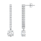 2 Carat Lab Grown Diamond Drop Earrings with IGI Certificate Lab - ( E-VS1 ) - Rosec Jewels
