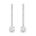 2 Carat Lab Grown Diamond Drop Earrings with IGI Certificate Lab - ( E-VS1 ) - Rosec Jewels