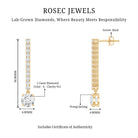 2 Carat Lab Grown Diamond Drop Earrings with IGI Certificate Lab - ( E-VS1 ) - Rosec Jewels