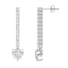 Lab Grown 2 Carat Diamond Bridal Drop Earrings with IGI Certificate Lab - ( E-VS1 ) - Rosec Jewels