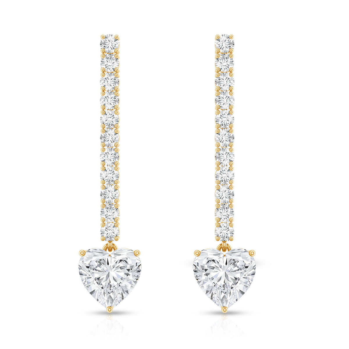 Lab Grown 2 Carat Diamond Bridal Drop Earrings with IGI Certificate Lab - ( E-VS1 ) - Rosec Jewels