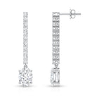 2 Carat Lab Grown Diamond Bridal Drop Earrings with IGI Certificate Lab - ( E-VS1 ) - Rosec Jewels