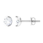 3/4 CT Round Moissanite Solitaire Stud Earrings in Gold Moissanite - ( D-VS1 ) - Color and Clarity - Rosec Jewels