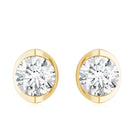 Minimalist 0.63 Carat Round Moissanite Solitaire Stud Earrings D-VS1 - Rosec Jewels
