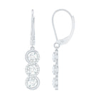 Rosec Jewels-Certified Moissanite 3 Stone Drop Earrings in Sterling Silver