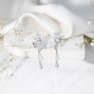 Rosec Jewels-Certified Lab Grown Diamond Flower Dangle Drop Earrings