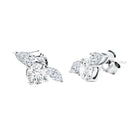 Rosec Jewels-Unique Lab Grown Diamond Three Stone Stud Earrings for Women